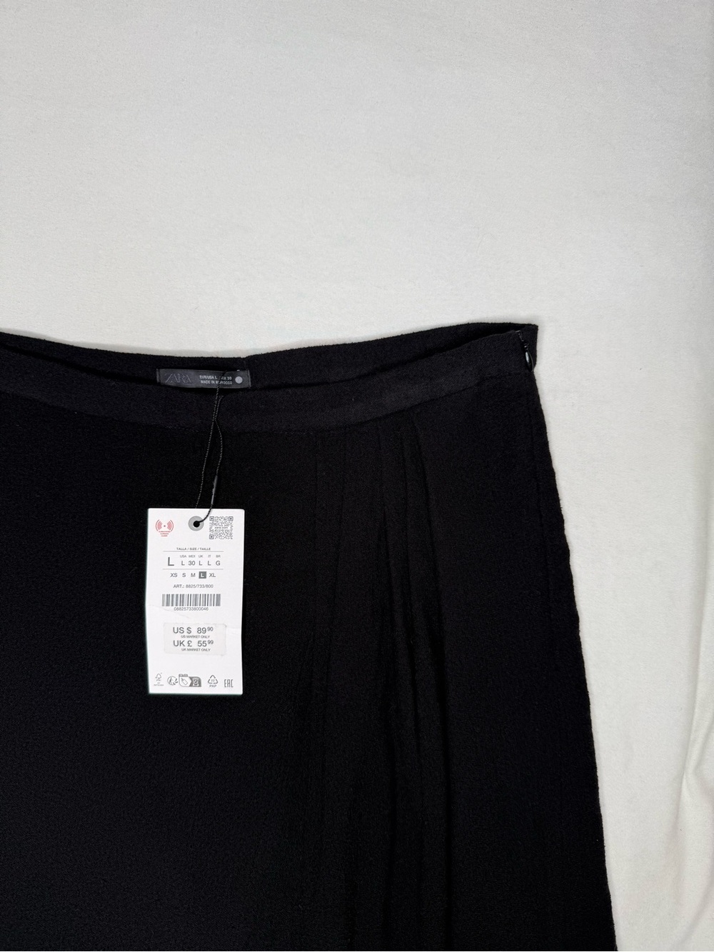 NWT Zara ZW Collection Asymmetrical
Midi Skirt Black Womens Large - Picture 6 of 14